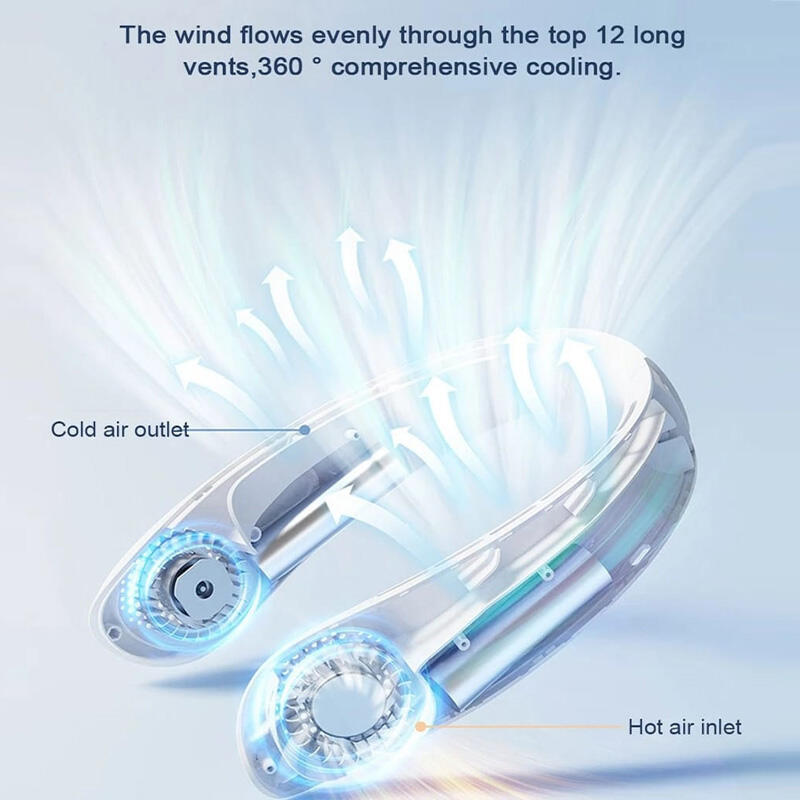 Ventilador de Cuello Portátil con Pantalla Digital