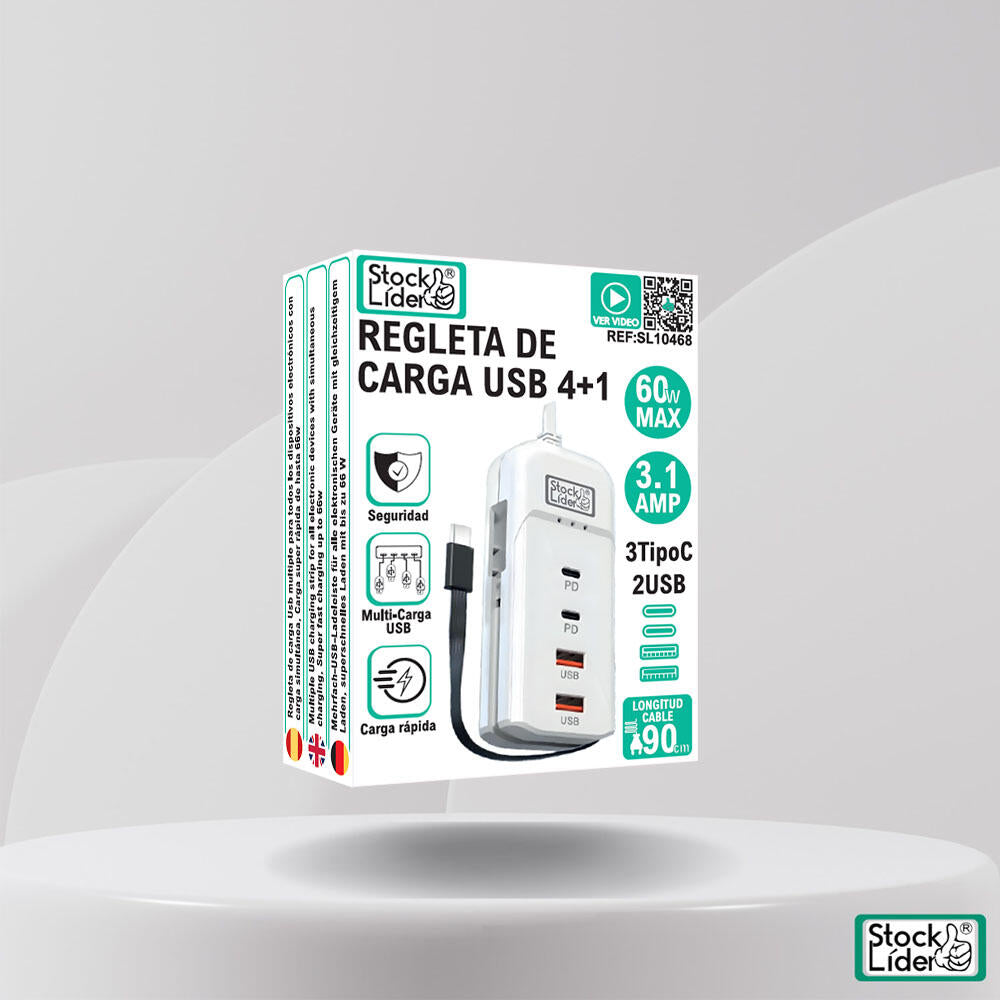Regleta de carga usb 4+1