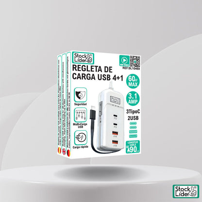 Regleta de carga usb 4+1